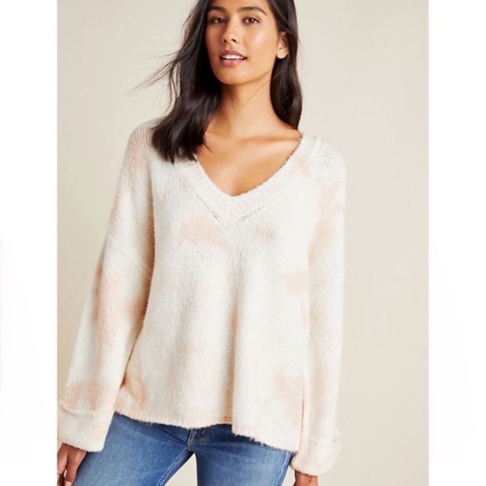 ANTHROPOLOGIE pink Maggie tie dye sweater